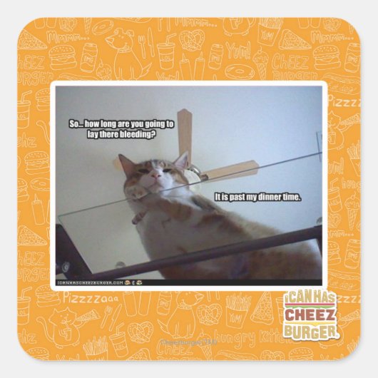 Het is voorbij mijn avondeten vierkante sticker (Voorkant)