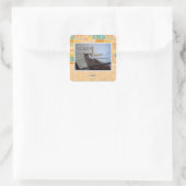 Het is voorbij mijn avondeten vierkante sticker (Tas)
