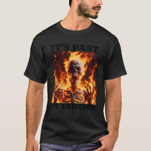 Het is voorbij mijn bedtijd grappig skelet meme vl t-shirt