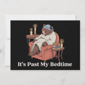 Het is voorbij mijn bedtijd Grappige Slaapbeer Mem Feestdagenkaart (Voorkant)