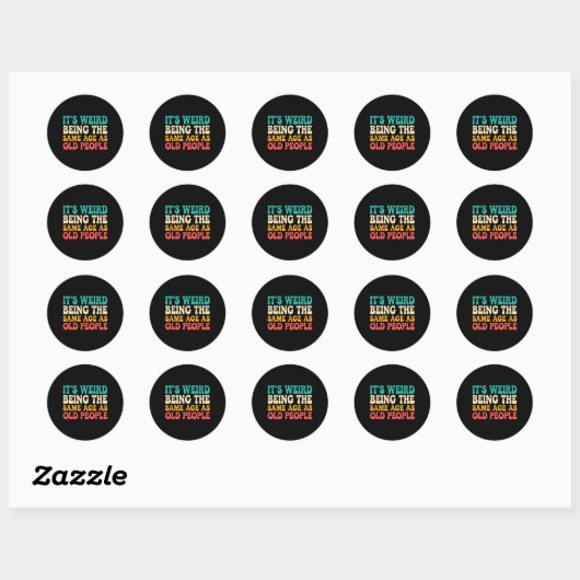 Het is vreemd dat het dezelfde leeftijd heeft als  ronde sticker (Vel)