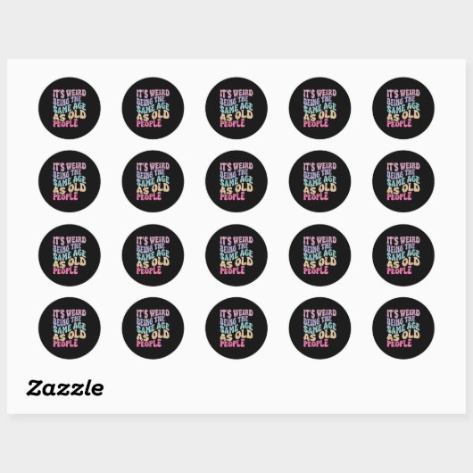 Het is vreemd dat het dezelfde leeftijd heeft als ronde sticker (Vel)
