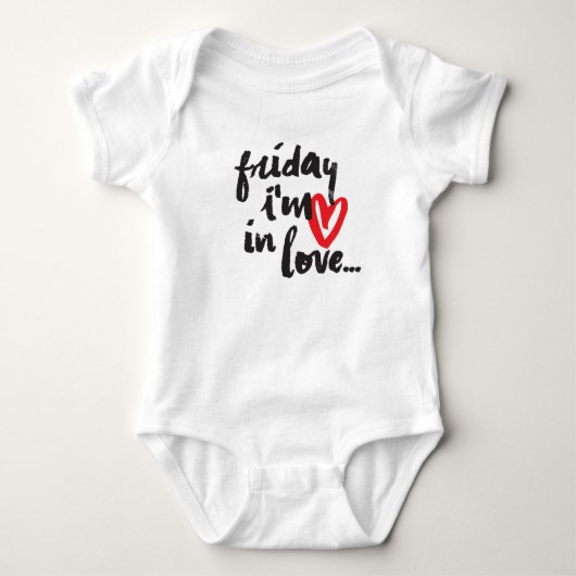 Het is vrijdag dat ik verliefd ben op baby bodysui romper (Voorkant)