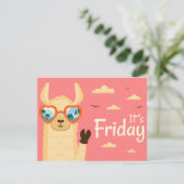 Het is vrijdag Llama-Briefkaart Briefkaart (Staand voorkant)