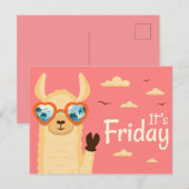 Het is vrijdag Llama-Briefkaart Briefkaart (Voorkant / Achterkant)