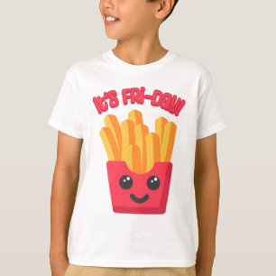 Het is vrijdag! Schattigee Franse Fry Cartoon T-shirt