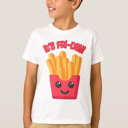 Het is vrijdag! Schattigee Franse Fry Cartoon T-shirt (Voorkant)