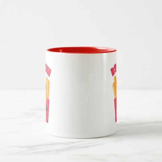 Het is vrijdag! Schattigee Franse Fry Cartoon Tweekleurige Koffiemok (Center)