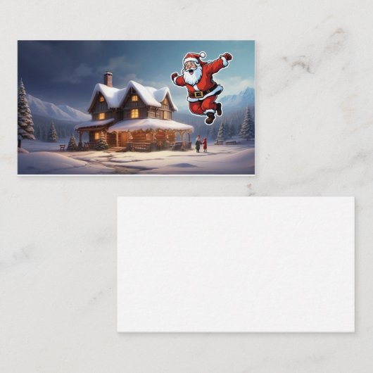 Het is vrolijk kerstontwerp en -kaart visitekaartje (Voorkant / Achterkant)