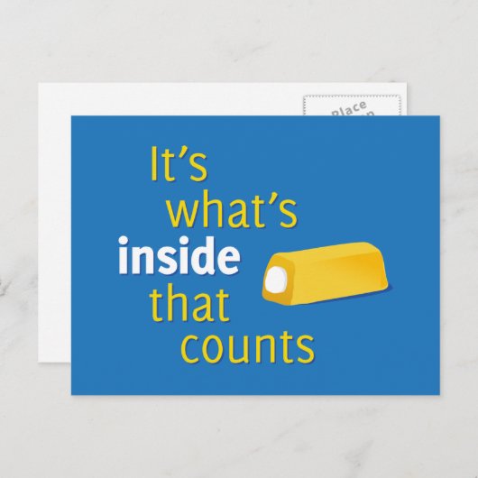 Het is wat er in zit dat tellen briefkaart (Voorkant / Achterkant)