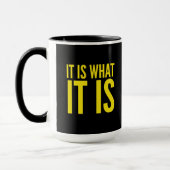 Het is wat het grappige gele citaten zijn mok (Links)