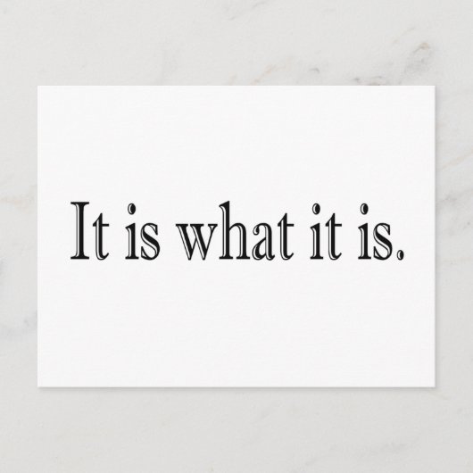 Het is wat het is briefkaart (Voorkant)