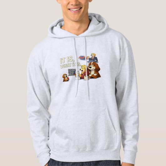Het Is Wat Het Is – Grappige Honden Illustratie  Hoodie (Voorkant)