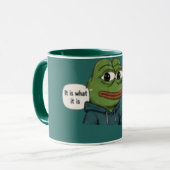 “Het is wat het is” Grappige Quote  Mok (Voorkant links)