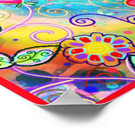 Het is wat het is regenboog kleuren harten Poster (Hoek)