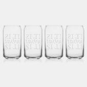 "Het is wat het is" typografie Blikvorm Glas (Rechts)