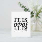 "Het is wat het is" typografie Briefkaart (Staand voorkant)