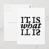 "Het is wat het is" typografie Briefkaart (Voorkant / Achterkant)