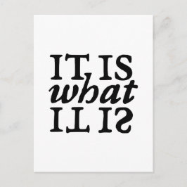 "Het is wat het is" typografie Briefkaart