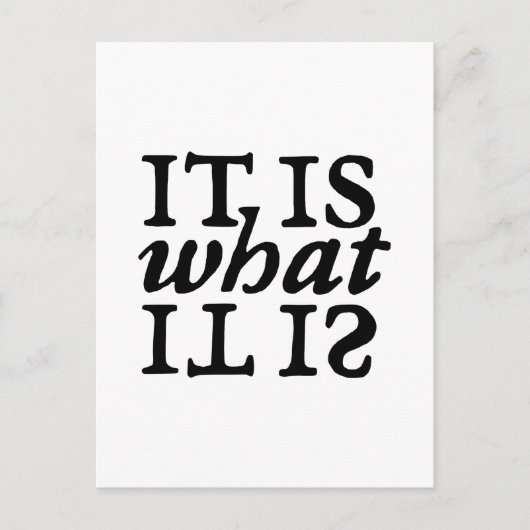 "Het is wat het is" typografie Briefkaart (Voorkant)