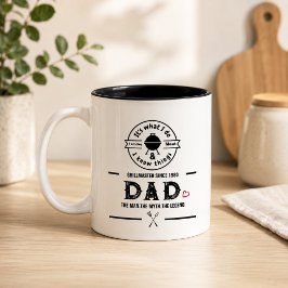Het is wat ik doe, ik rook vlees, grappige vader B Tweekleurige Koffiemok