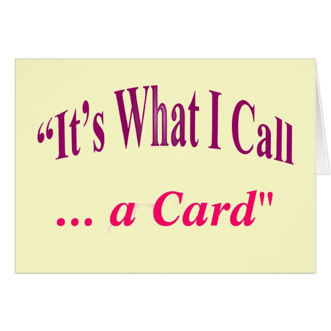 "Het is wat ik noem ..." (Voorkant Horizontaal)