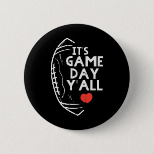 Het is wedstrijd dag iedereen Amerikaans Voetbal S Ronde Button 5,7 Cm