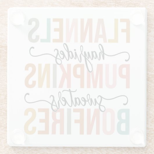 Het is weer Herfst Glazen Onderzetter (Achterkant)