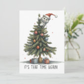 Het is weer Kerstgeschenktijd Feestdagenkaart (Staand voorkant)