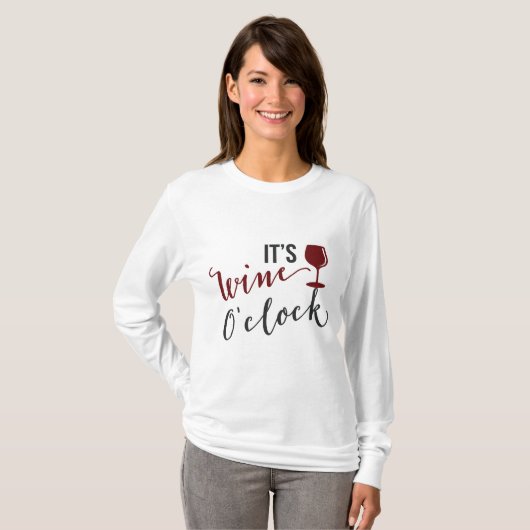 Het is wijn uur vrouwen drink t-shirt (Voorkant volledig)