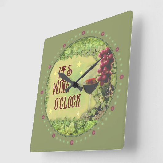 Het is Wijn uur Wandklok (Hoek)