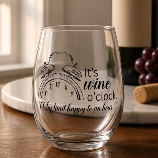 Het is wijnuur wijnglas zonder voet