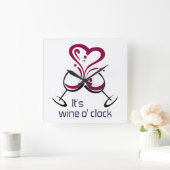 Het is Wine O Clock Vierkante Klok (Huis)