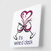 Het is Wine O Clock Vierkante Klok (Hoek)