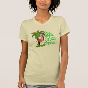 Het is Wine O'Clock ergens anders Flamingo T-shirt