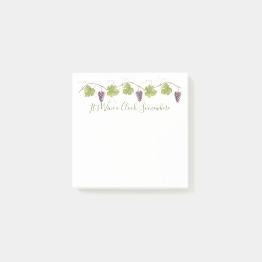 Het is Wine o'Clock ergens - Paarse druiven Post-it® Notes (Voorkant)