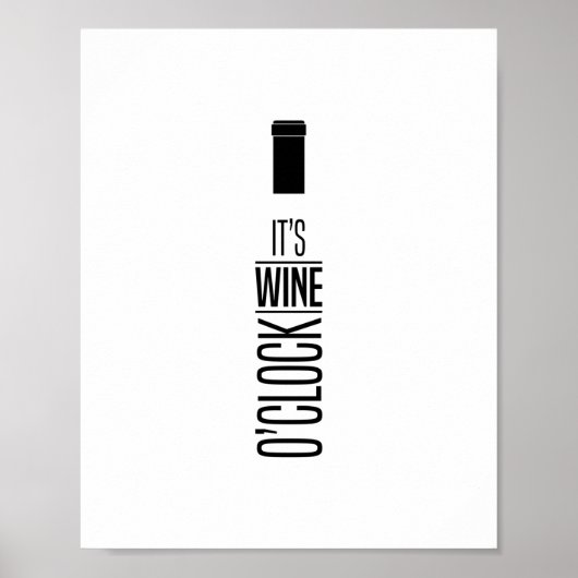 Het is Wine O'Clock, Quote Poster (Voorkant)