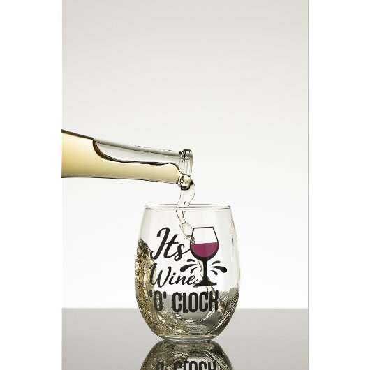 Het is Wine O'Clock Wine Glass Set Wijnglas Zonder Voet