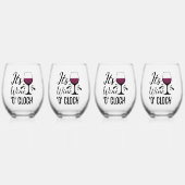 Het is Wine O'Clock Wine Glass Set Wijnglas Zonder Voet (Voorkant)