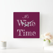 Het is Wine Time Wall Clock Vierkante Klok (Huis)