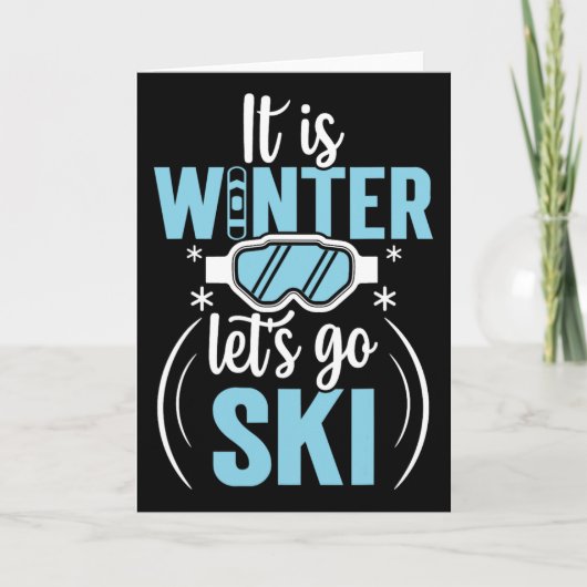 Het is winter, laten we gaan skiën  kaart (Voorkant)