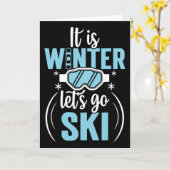 Het is winter, laten we gaan skiën  kaart (Gele Bloem)