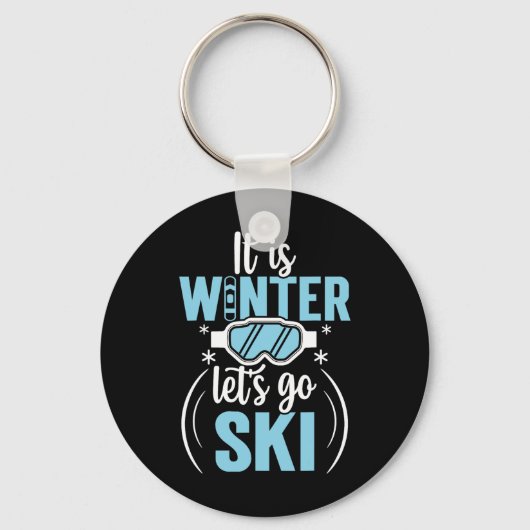 Het is winter, laten we gaan skiën sleutelhanger (Voorkant)