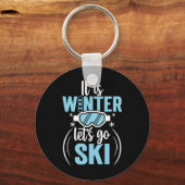 Het is winter, laten we gaan skiën sleutelhanger (Voorkant)