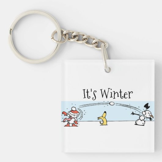 Het is winter sleutelhanger (voorkant)