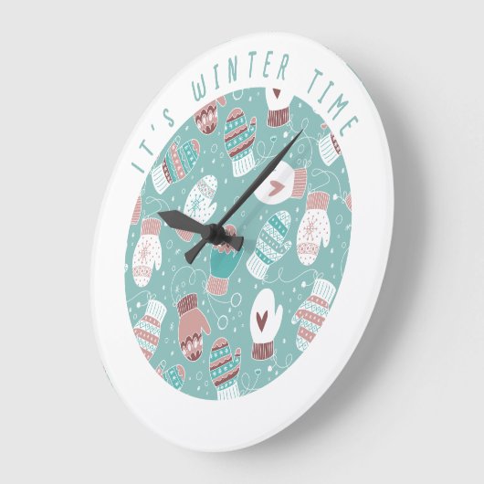 Het is winter tijd kerst wanten patroon in Mint Grote Klok (Hoek)