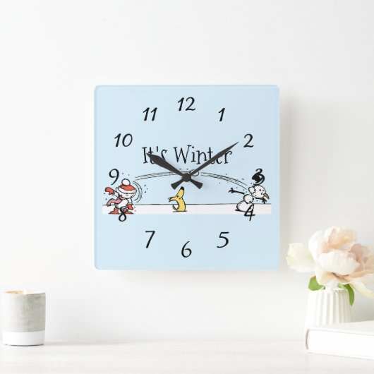 Het is winter vierkante klok (Huis)