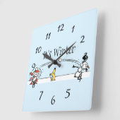 Het is winter vierkante klok (Hoek)