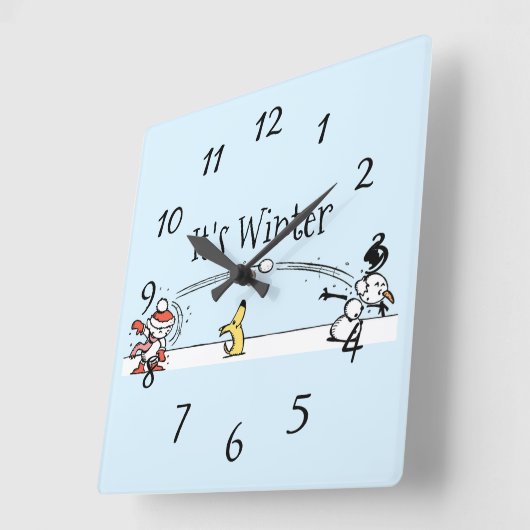 Het is winter vierkante klok (Hoek)