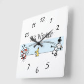 Het is winter vierkante klok (Hoek)